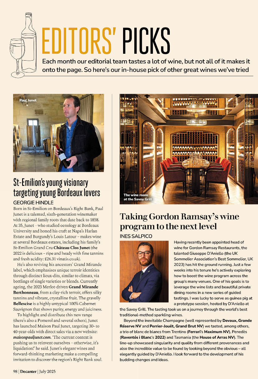 📰 Maison Paul Junet dans le magazine Decanter
